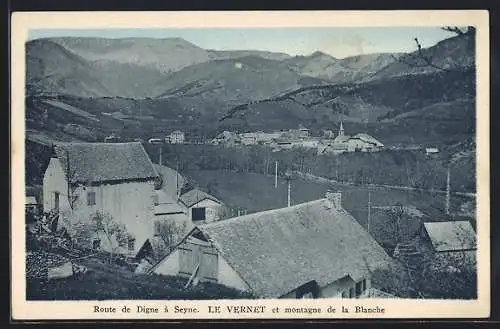 AK Le Vernet, Route de Digne à Seyne et montagne de la Blanche