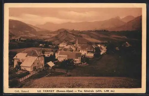 AK Le Vernet, Basses-Alpes, Vue Générale, altit. 1.200 m.