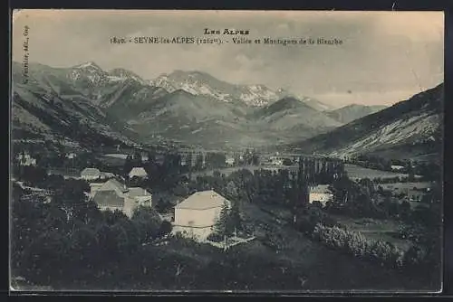 AK Seyne-les-Alpes, Vallée et Montagnes de la Blanche