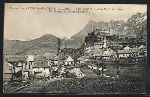 AK St-Vincent, Vue générale et le Fort Vauban, Le Grand Morgon, 2326 m