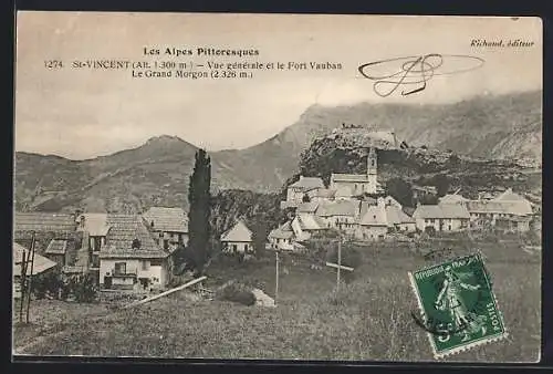 AK St-Vincent, Vue générale et le Fort Vauban Le Grand Morgon, 2.236 m.