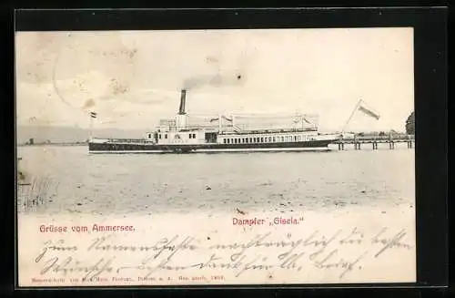 AK Dampfer Gisela auf dem Ammersee
