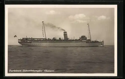 AK Turbinen-Schnelldampfer Kaiser auf hoher See