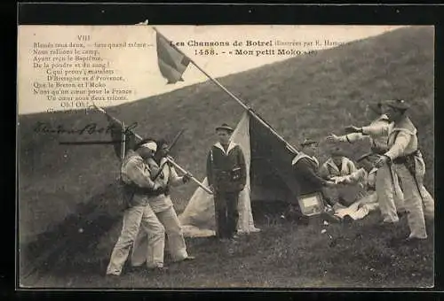 AK Mon petit Moko, französische Marine-Soldaten