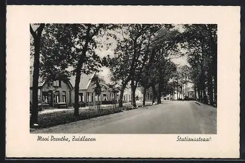 AK Zuidlaren, Stationsstraat, Strassenpartie mit Wohnhäusern