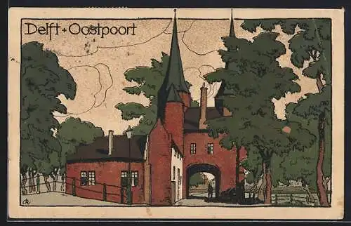 Steindruck-AK Delft, Oostpoort