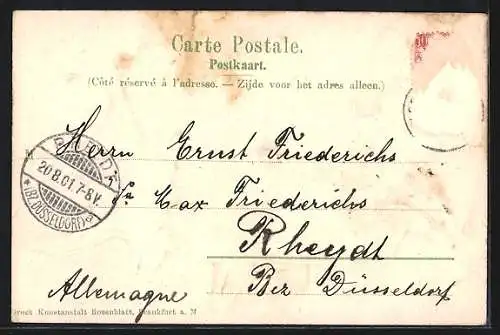 Passepartout-Lithographie Blankenberghe, La Plage et le Casino, Ansicht auf Muschel