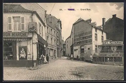 AK Virton, Grand`Rue, Cafe de la Place Verte