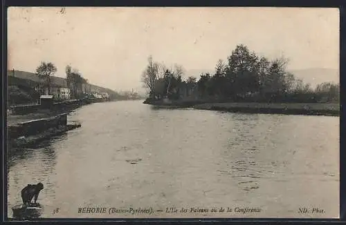 AK Béhobie, Basses-Pyrénées, L`Ile des Faisans ou de la Conférence