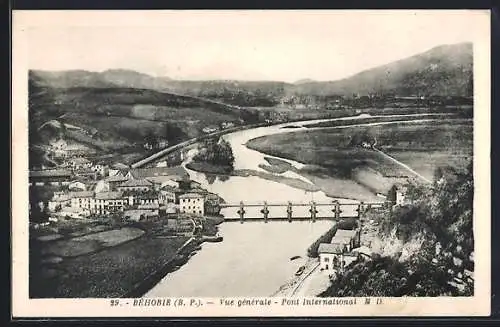 AK Béhobie, Vue générale, Pont International