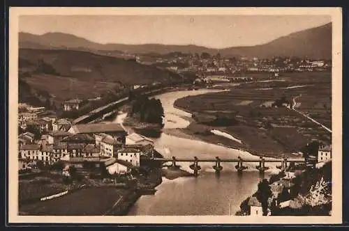 AK Béhobie, Pont international sur la Bidassoa, au fond, Irun, Espagne