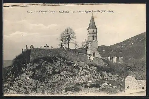 AK Castet, La Vieille Église fortifiée, XV? siècle