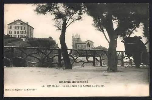 AK Biarritz, La Villa Belza et le Château des Falaises