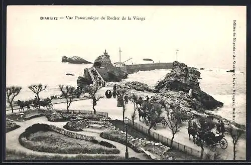 AK Biarritz, Vue Panoramique du Rocher de la Vierge