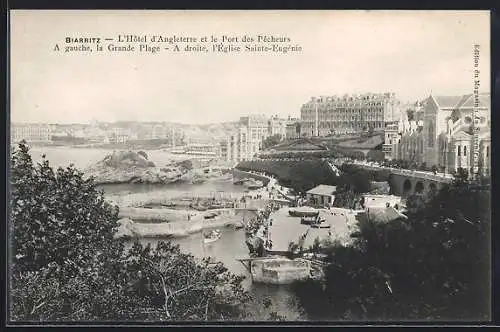 AK Biarritz, L`Hôtel d`Angleterre et le Port des Pêcheurs