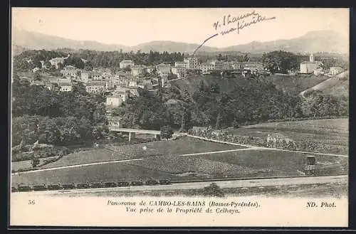 AK Cambo-les-Bains, Basses-Pyrénées, Vue prise de la Propriété de Celhaya