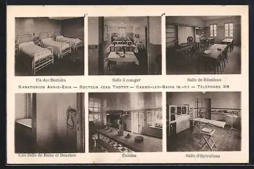 AK Cambo-les-Bains, Sanatorium Annie-Enia, Salle à manger, Dortoir, Cuisine, Salle d`Operations