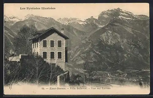 AK Eaux-Bonnes /Pyrénées, Villa Bellevue, Vue sur Laruns