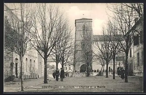 AK Hendaye /Cote d`Argent, L`Eglise et la Mairie