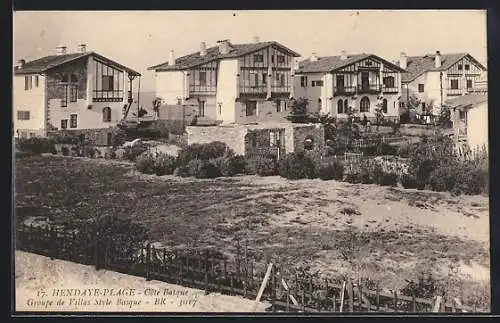 AK Hendaye-Plage /Cote Basque, Groupe de Villas Style Basque