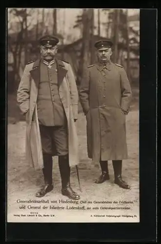 AK Generalfeldmarschall Paul von Hindenburg und General Ludendorff