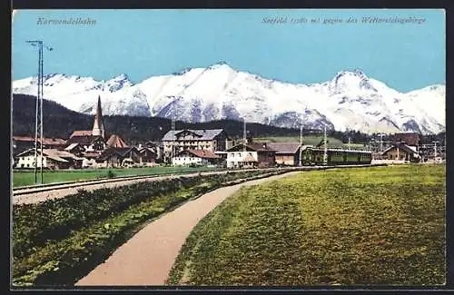 AK Seefeld /Tirol, Karwendelbahn gegen das Wettersteingebirge