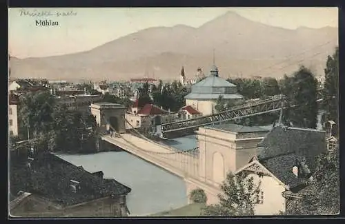 AK Innsbruck, Mühlau, Ortsansicht aus der Vogelschau