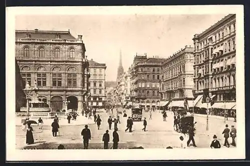 AK Wien, Kärtnerstrasse mit Passanten