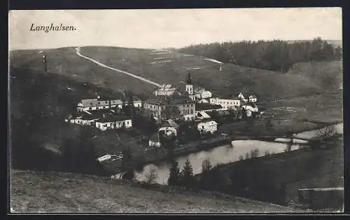 AK Langhalsen, Blick auf das Dorf