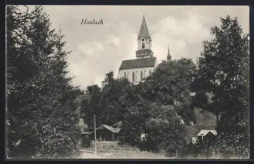 AK Haslach, Blick hinauf zur Kirche