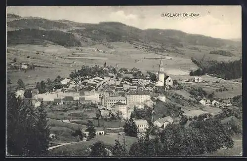 AK Haslach /Ob.-Oest., Gesamtansicht vom Berg aus