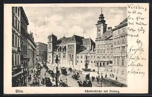 AK Wien, Schottenkirche mit Freiung