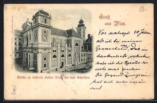 AK Wien, Kirche zu unserer lieben Frau bei den Schotten, um 1900