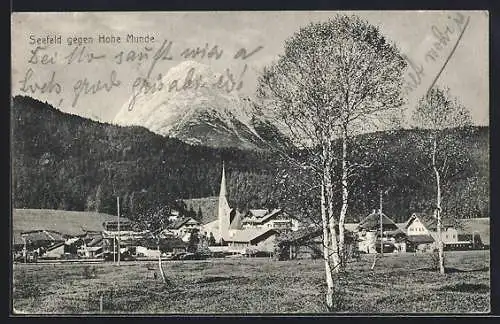 AK Seefeld /Tirol, Gesamtansicht gegen Hohe Munde