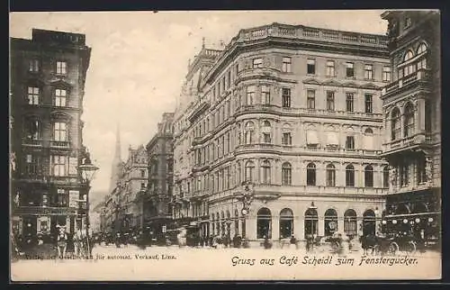 AK Wien, Cafe Scheidl zum Fenstergucker, Walfischgasse 1