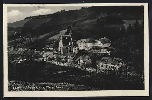 AK Edlitz /Niederdonau, Ortsansicht mit Kirche