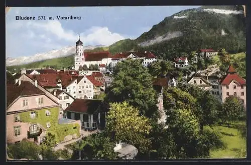 AK Bludenz, Blick auf den Ort und die Berge