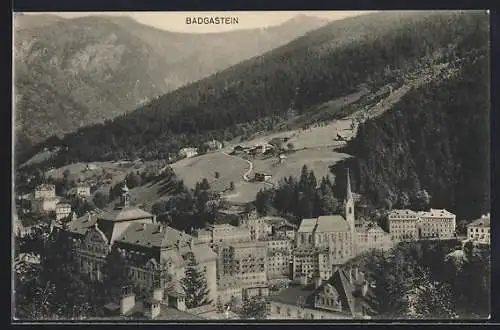 AK Badgastein, Ortsansicht aus der Vogelschau