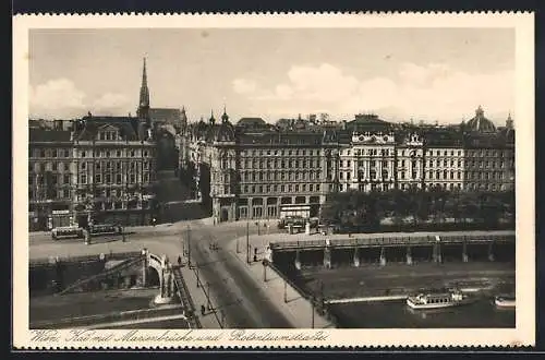 AK Wien, Kai mit Marienbrücke und Rotenturmstrasse