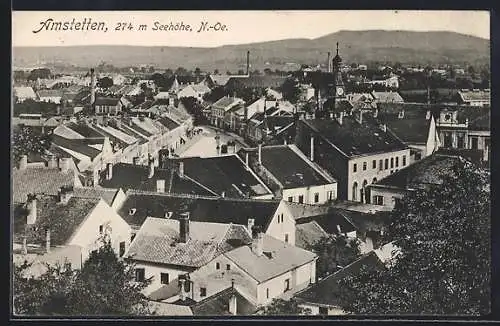 AK Amstetten, Blick aus der Vogelschau auf den Ort