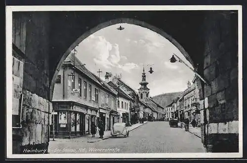 AK Hainburg an der Donau, Partie in der Wienerstrasse