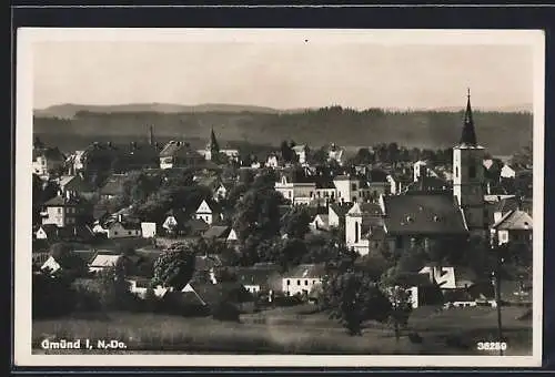 AK Gmünd /N.-Oe., Teilansicht mit Kirche