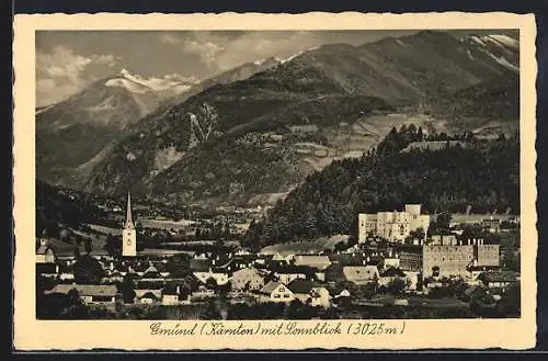 AK Gmünd /Kärnten, Ortsansicht mit Sonnblick