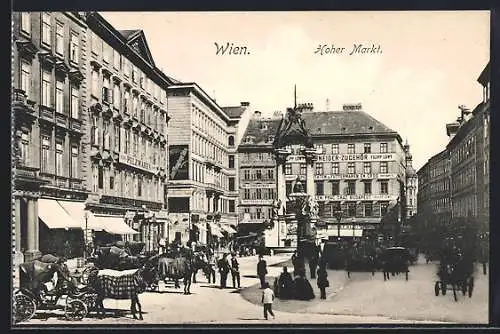 AK Wien, Hoher Markt mit Kutschen