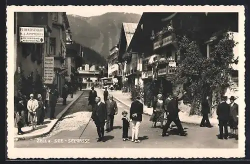 AK Zell am See, Strassenpartie in der Seegasse