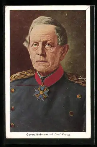 AK Generalfeldmarschall Graf Moltke, Portrait mit Orden