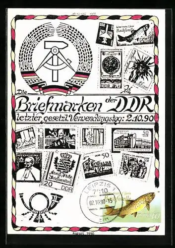 AK Briefmarken der DDR