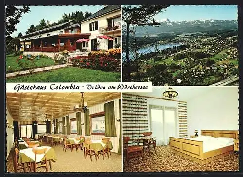 AK Velden am Wörthersee, Gästehaus Colombia Taferner, Ortsansicht