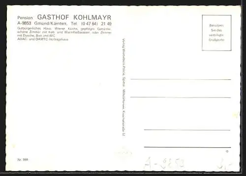 AK Gmünd /Kärnten, Gasthof Kohlmayr