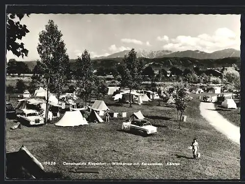 AK Klagenfurt /Wörthersee, Campingplatz Klagenfurt mit Karawanken